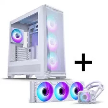 PHANTEKS Eclipse G400A -tietokonekotelo + Glacier M25 Gen2 AiO-nestekylmäys - valkoinen