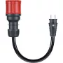 go-e sovitin Gemini flex 22 kW, CEE punainen kolmivaihevirta 32A > kotitalouspistorasia (musta, 30 cm)
