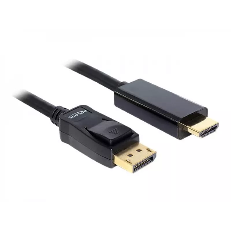 Delock kaapeli DisplayPort 1.1 uros > High Speed HDMI-A uros passiivinen 3 m musta (82435)