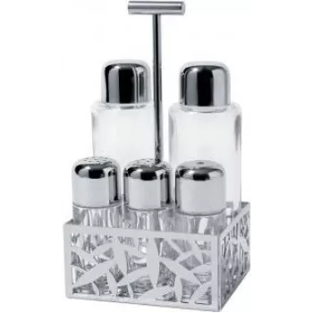 Öljy-/viinietikkasetti Alessi Cactus! lasi ruostumaton teräs 216 mm