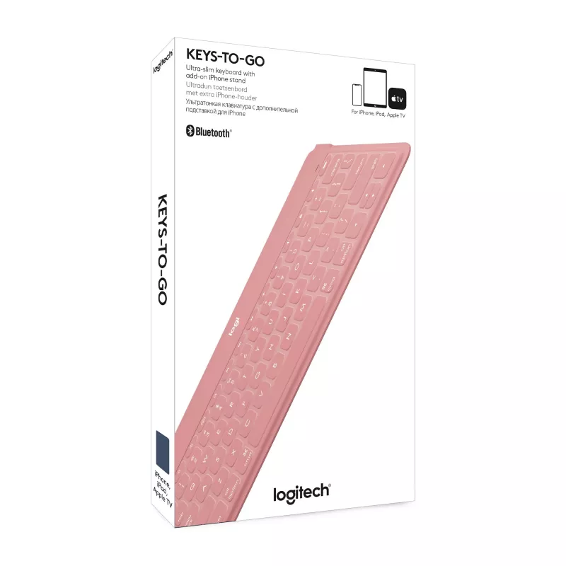 Logitech Keys-To-Go - näppäimistö - Bluetooth - QWERTY - espanjalainen - Blush Pink - Apple iPad/iPhone/TV