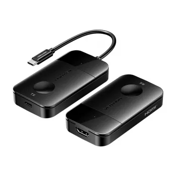 Vention ADOBB USB-C–HDMI langaton lähetin/vastaanotin — 4K@30Hz, 1×HDMI, USB-C-kaapeli 1 m, musta
