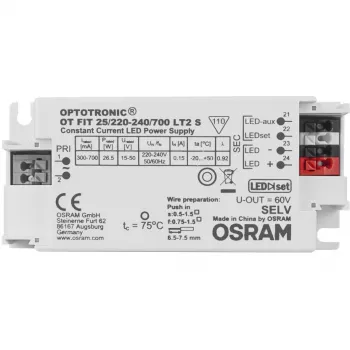 Osram OT FIT 25/220…240/700 LT2 S - 4,5 W - 100 000 h - -20 - 50 °C - 198 - 264 V - 50/60 Hz - 13 A