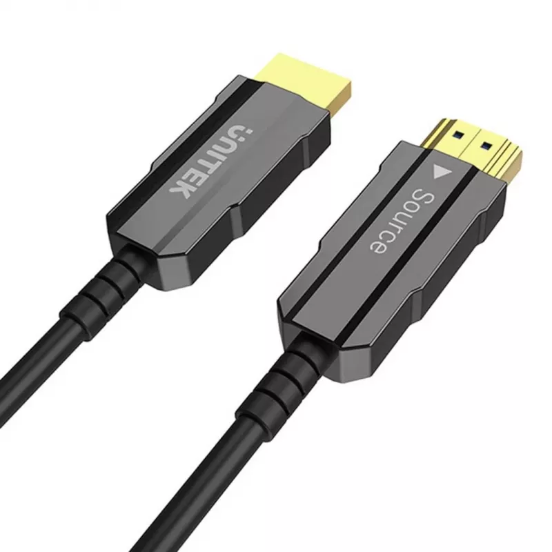 Optinen HDMI-kaapeli Unitek C11092ASL01 4K 60Hz (HDMI 2.0, 20 m, uros-uros, musta)