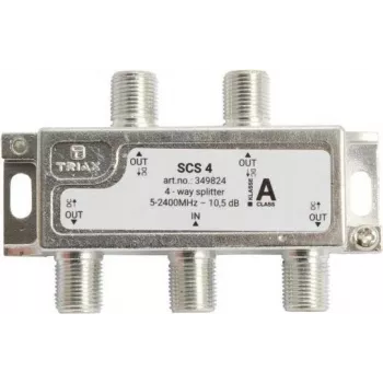 Triax SCS 4 - kaapelinsplitteri - 75 ohmia - 5 - 2400 MHz - hopea - valkoinen - naaras/naaras - 11,5 dB (349824)