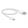USB-data- ja latauskaapeli DeLOCK 83000 iPhone iPad iPod valkoinen 1 m
