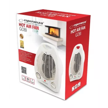 Sähkölämmitin ESPERANZA EHH011 1000/2000 W, valkoinen, säädettävä termostaatti, kiertosäädin