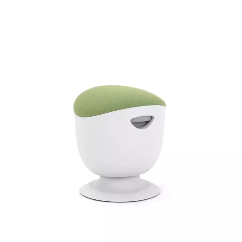 Up Up Seul ergonominen tasapainotuoli valkoinen, D42 vihreä kangas