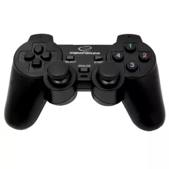 Peliohjain ESPERANZA EG102 johdollinen USB 2.0, PC/PlayStation 3-tuki, D-pad, värinä, musta