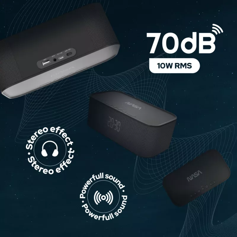 NASA SPC800 Bluetooth-kaiutin / herätyskello / langaton laturi