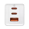 Seinälaturi Baseus GaN5 Pro 65W — USB + 2×USB-C (QC3.0, PD3.0) 1m USB-C-kaapelilla, valkoinen