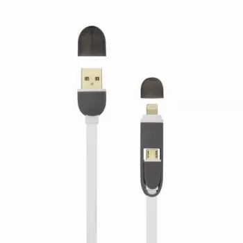 Sbox 2IN1W USB->Micro USB+IPH.5 M/M 1M valkoinen