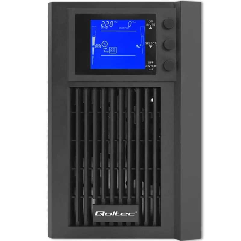 Keskeytymätön virransyöttö QOLTEC 53981 On line 2kVA, 2000 VA kapasiteetti