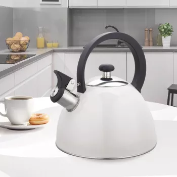 Maestro MR-1302-WG vedenkeitin 2,5 L, ruostumaton teräskotelo, valkoinen, taittuva äänitorvi