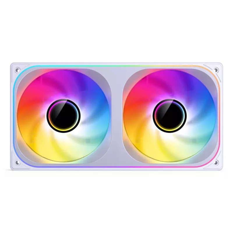 Jonsbo ZB-240WR Infinity Mirror tuuletin, ARGB, PWM, käänteiset lavat, 240 mm, valkoinen