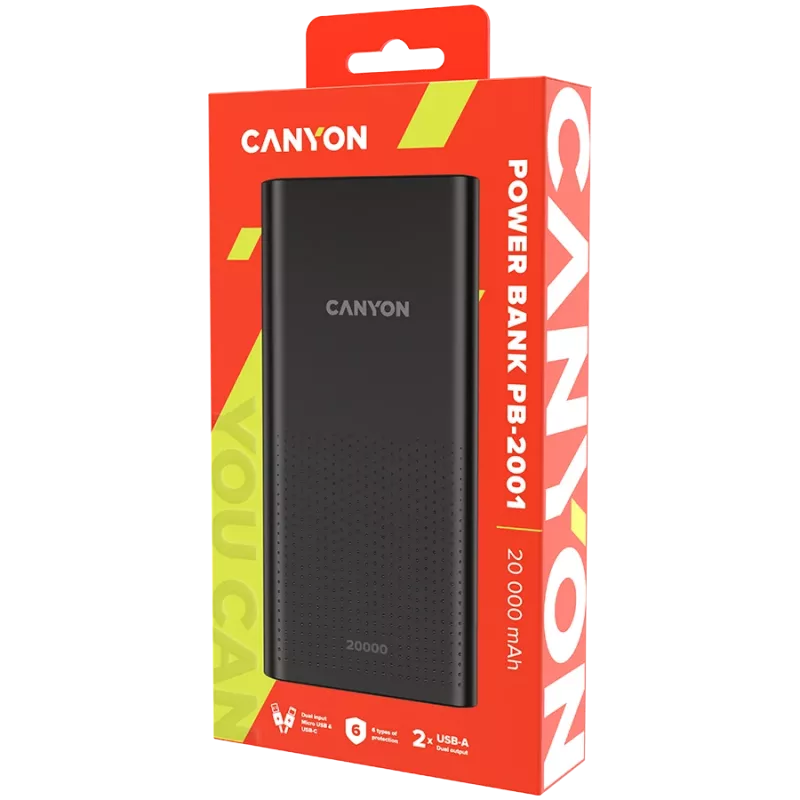 CANYON varavirtalähde PB-2001 20000 mAh musta