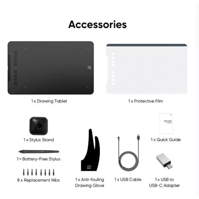 Piirtopöytä XP-Pen DECO 01 V3 — 5080 lpi, 254 x 158,75 mm, musta, USB (langallinen ja langaton)