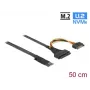 DeLOCK M.2 Key M - U.2 SFF-8639 NVMe -sovitin 50 cm kaapelilla