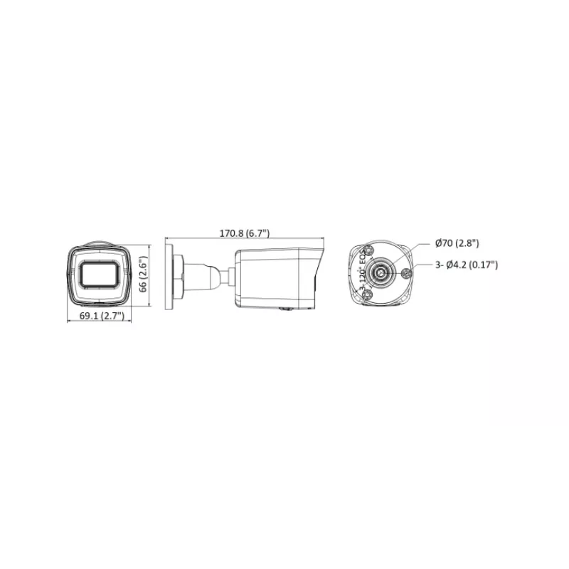 Hikvision DS-2CD1043G2-I (2,8 mm) putkimallinen IP-turvakamera, sisä- ja ulkokäyttöön, 2560 x 1440, 120 dB, langallinen, katto/seinä