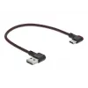 USB-kaapeli DeLOCK EASY-USB 2.0 Type-A-urosliitin Type-C-urosliittimeen kulmaliitin 0,2 m musta