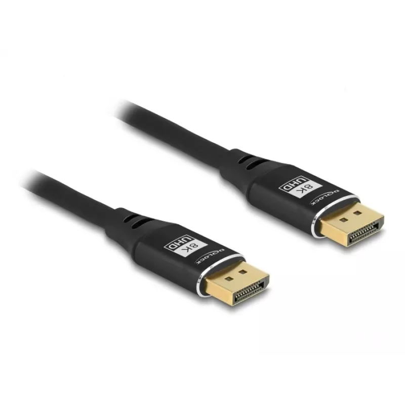 DeLOCK DisplayPort-kaapeli 8K 60 Hz 3 m musta metalli