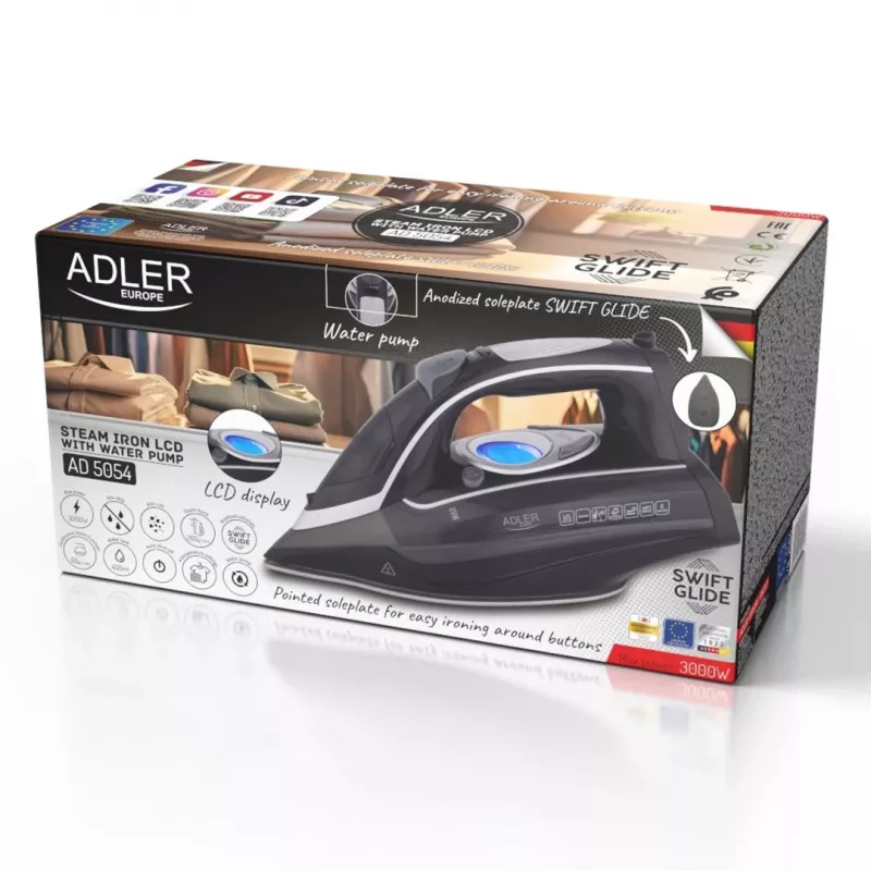Adler AD 5054 höyrysilitysrauta
