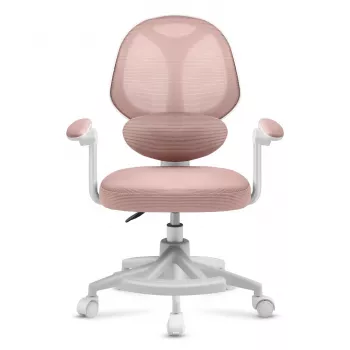 Lasten pyörivä tuoli mark adler Junior 4.5 pinkki — verkkoselkänoja, vaahtomuovistuin, korkeussäädettävä 40–50 cm, käsinojat, lannerangan tuki, rullat (avattu pakkaus)
