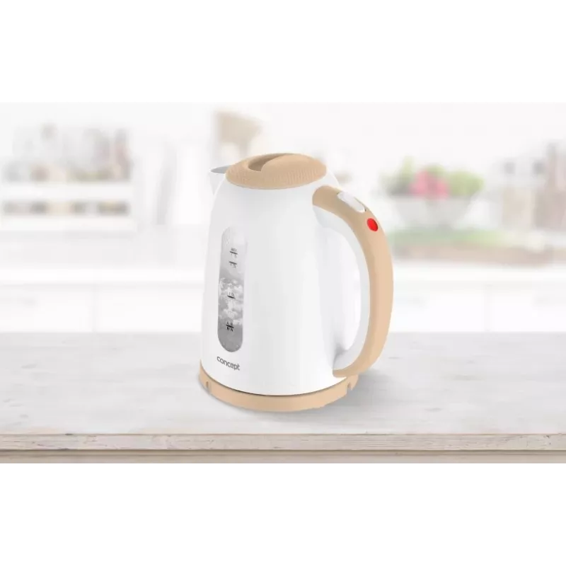 Sähköinen vedenkeitin Concept Solution RK2331 — 1,7 L, 2200 W, beige/valkoinen
