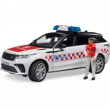 Ajoneuvo Range Rover Velar paloauto ja hahmo