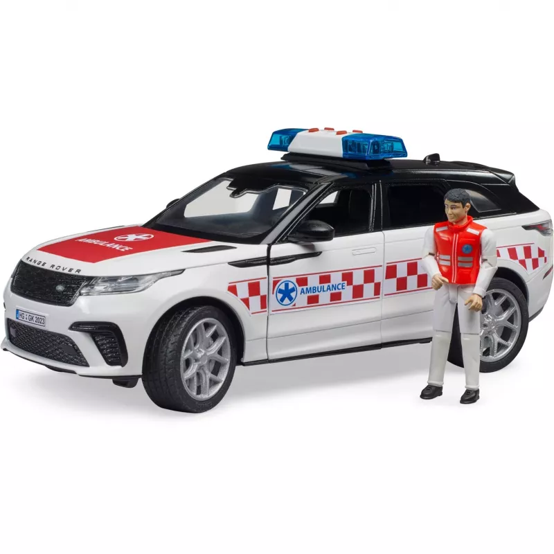 Ajoneuvo Range Rover Velar paloauto ja hahmo