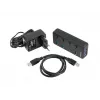 Natec Mantis 2 NHU-1557 4-porttinen USB 3.0 -hubi, USB Type-B -tulo, virtakytkimet, verkkolaite, musta
