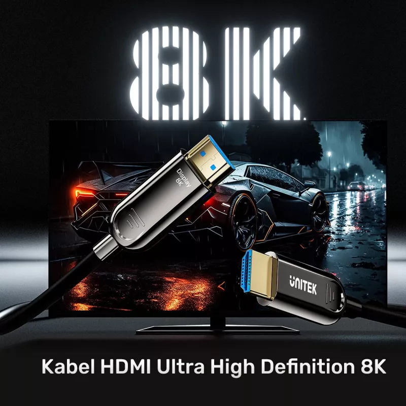HDMI-kaapeli UNITEK C11085GY01-10M 10m 2.1 48 Gbit/s musta