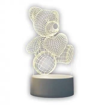 Yövalo Extralink HOME 3D sydän optinen harha yöpöytävalo USB