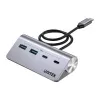 USB-keskitin Unitek H1337AGY01 – 4 porttia (2×USB-C, 2×USB-A), jopa 5 Gbit/s per portti, alumiini, hopea