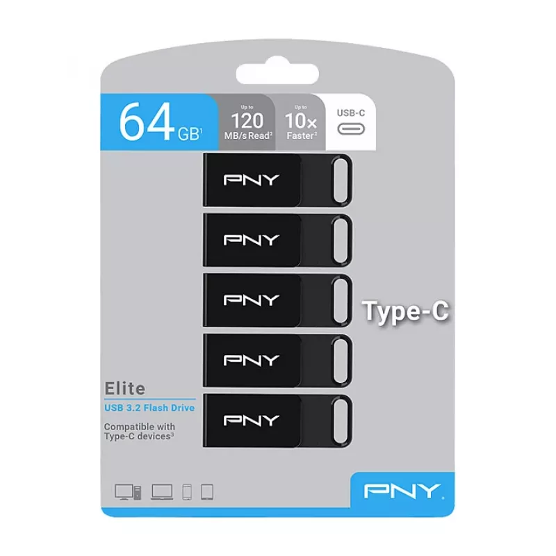 PNY Elite -USB-muistitikku - 64 GB - USB-C