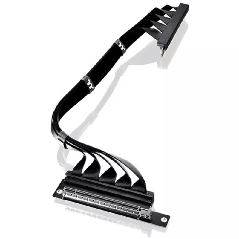 Thermaltake PCI-E 4.0 kaksinkertainen 90 asteen riser-kaapeli, 40 cm, musta