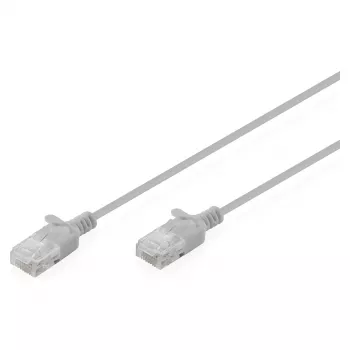 Verkkopatchkaapeli DIGITUS CAT 6 U-UTP ohut, 2 m, harmaa