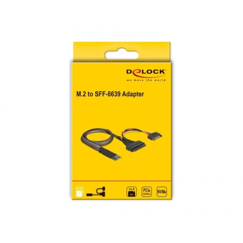 DeLOCK M.2 Key M - U.2 SFF-8639 NVMe -sovitin 50 cm kaapelilla