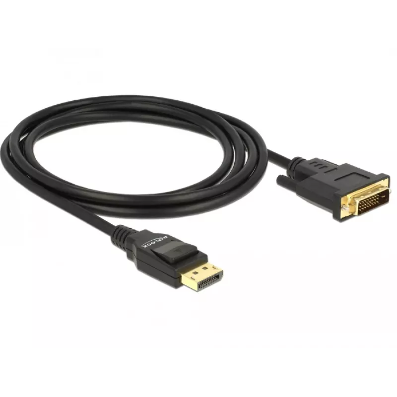 DeLOCK - videokaapeli - Single Link - DisplayPort (M) - DVI-D (M) - DisplayPort 1,2a - 2,0m - passiivinen - musta (85313)