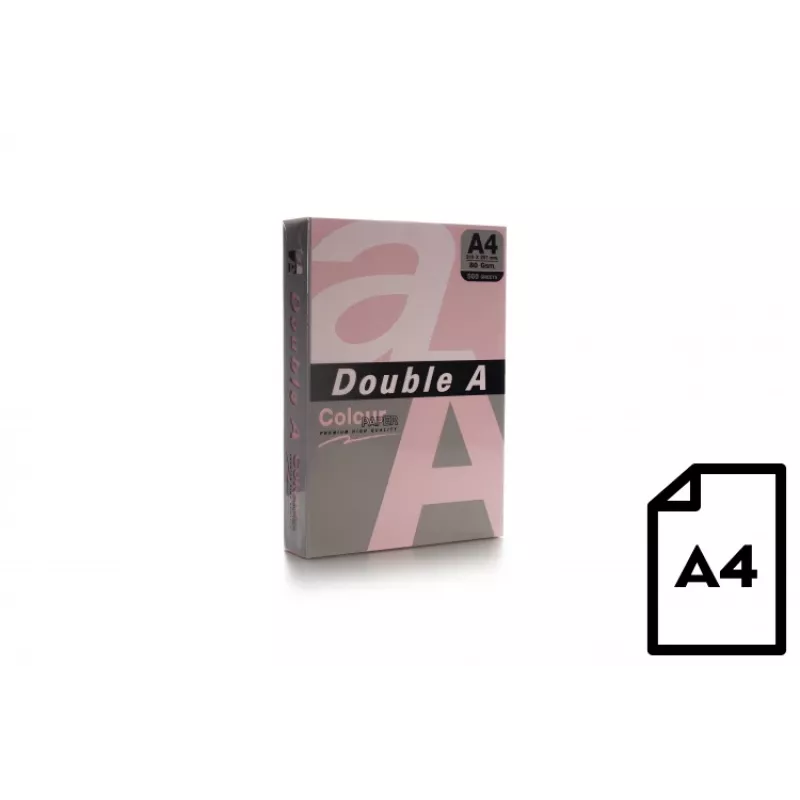 Värillinen paperi Double A, 80 g, A4, 500 arkkia, pinkki