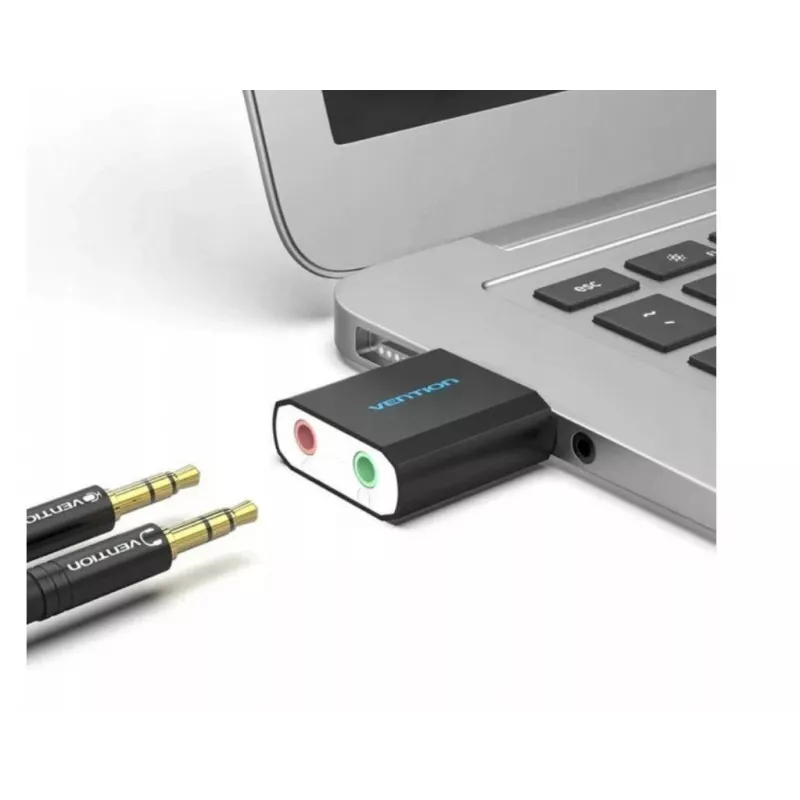 Vention USB-ulkoinen äänikortti musta metalli Type