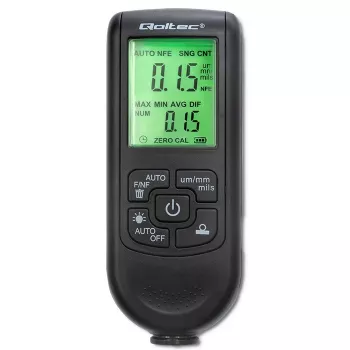 Qoltec maalinpaksuusmittari LCD-näytöllä | 0~2000 µm