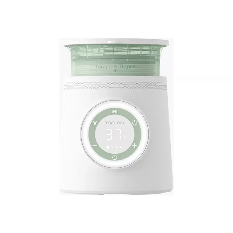 Pullonlämmitin Momcozy MW003-WH12BA-A — akku 80W, kosketusohjaus, vihreä/läpinäkyvä/valkoinen