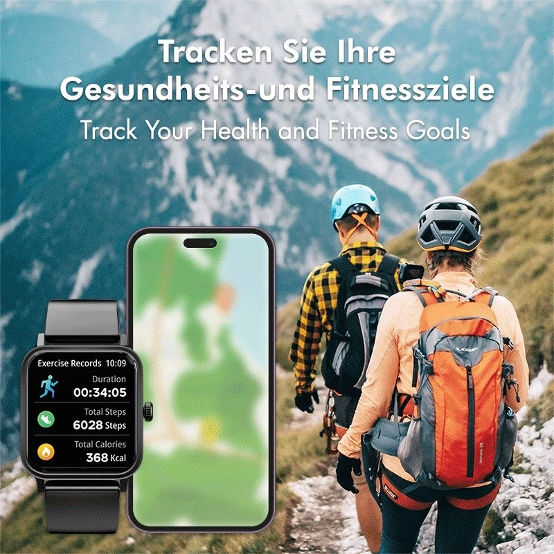 Älykello LCD, BT5.2 IP68, pinkki