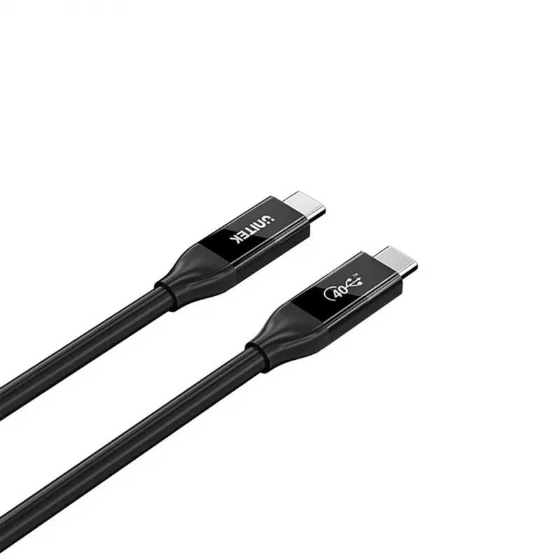 USB-C-kaapeli Unitek C14100ABK01-2M – 2 m, 100 W Power Delivery, 40 Gbit/s tiedonsiirto