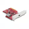 DeLOCK PCI Express x4 -kortti USB 10 Gbps Type-C Type-A Low Profile