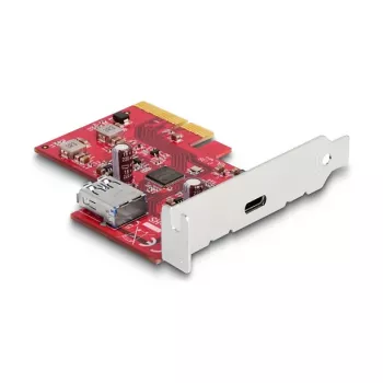 DeLOCK PCI Express x4 -kortti USB 10 Gbps Type-C Type-A Low Profile