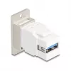 Keystone-moduuli DELOCK 67337 paneeliasennus USB Type-B USB Type-A 5 Gbit/s, hopea/valkoinen