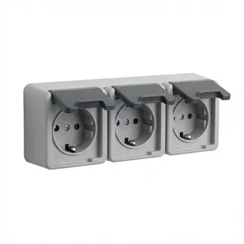 Schuko-pistorasia GIRA 4789 30, 16 A, 250 V, harmaa muovikotelo