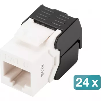 Digitus CAT 6 Keystone -liitin suojaamaton 24 kpl litteä musta valkoinen RJ-45